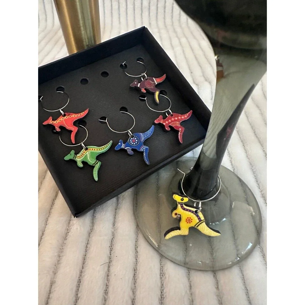 Kangaroo Wine Charms